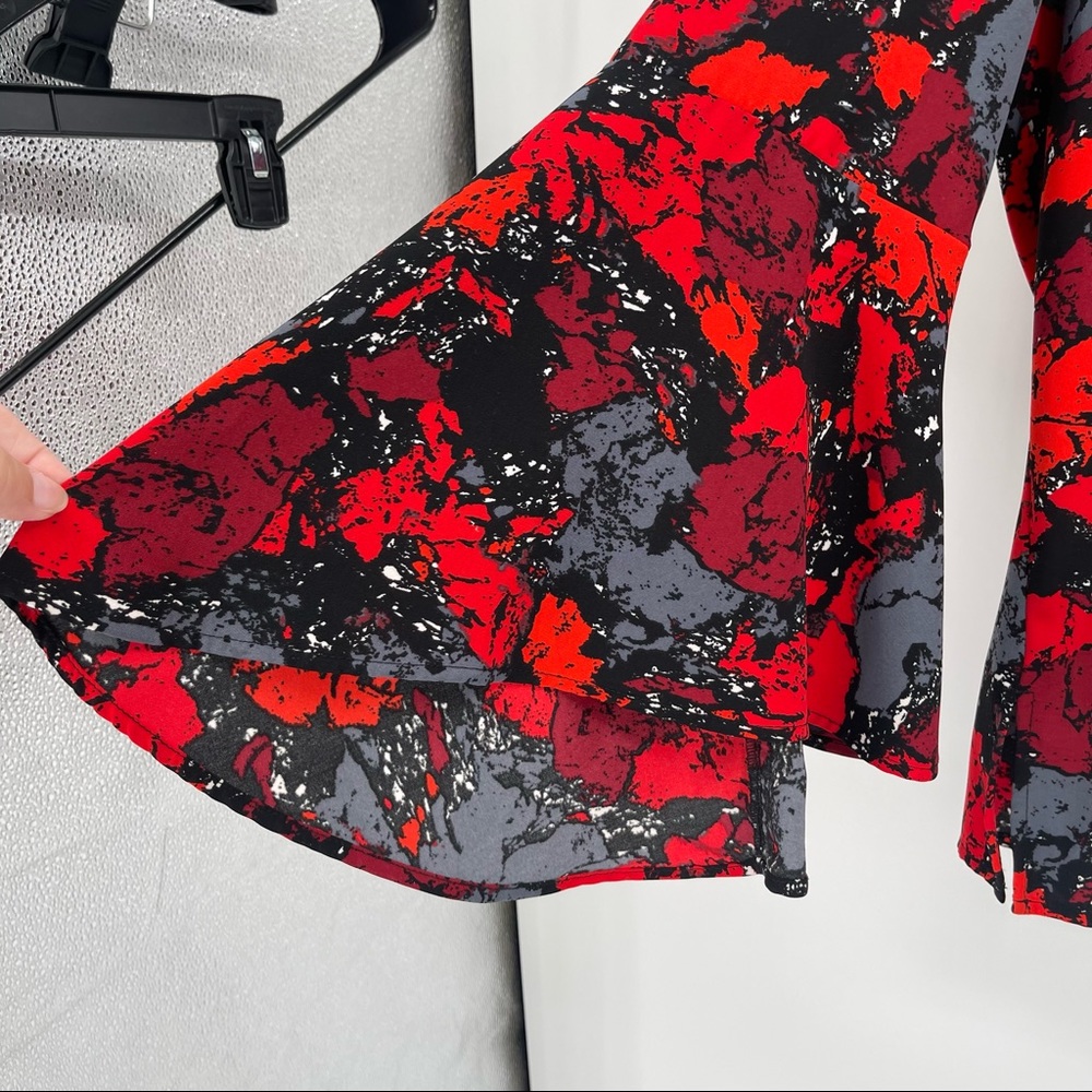 REBEL Wilson X Angels Bell Sleeve Top in Ruby Rock - Picture 6 of 12